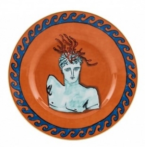 Ginori Il Viaggio Di Nettuno Rock Orange Dessert Plate - 7.75"